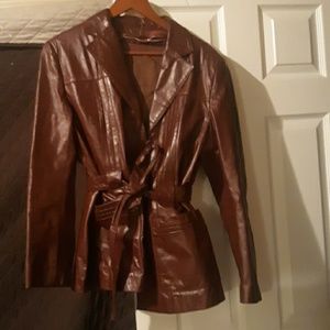 Berman's red/brown leather jacket with zipper vest